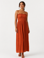 VESTIDO MAXI FRUNCIDO