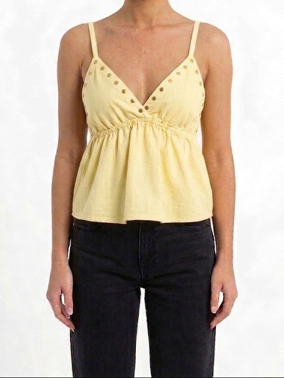 BLUSA DE TIRANTES GRADUABLES Y REMACHES
