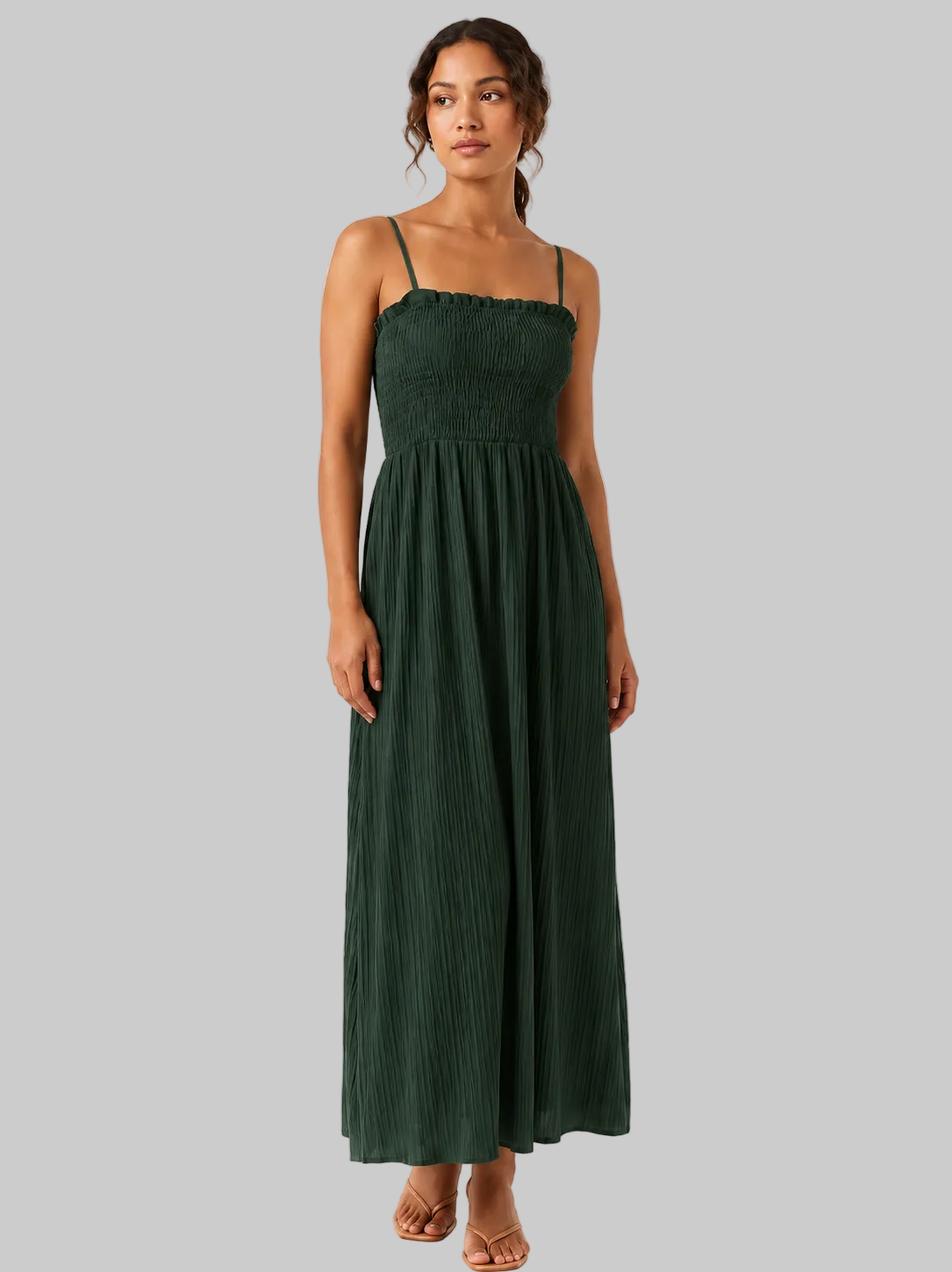 VESTIDO MAXI FRUNCIDO