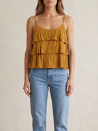 BLUSA DE TIRANTES CON VOLANTES EN CAPAS