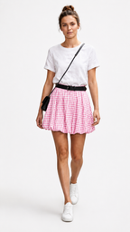 FALDA GLOBO CUADROS VICHY