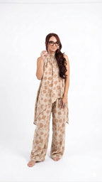 CONJUNTO PALAZZO CON ESTAMPADO BOTÁNICO