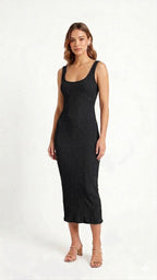 VESTIDO MIDI TEXTURIZADO