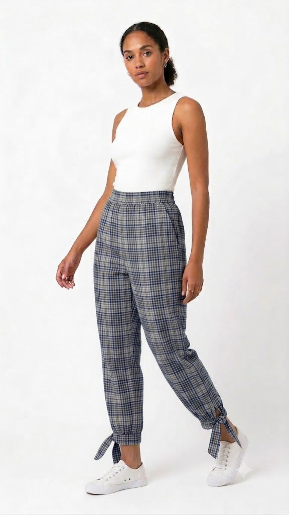 PANTALÓN VICHY CON LAZO EN LOS TOBILLOS