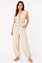 CONJUNTO CON BLUSA FRUNCIDA