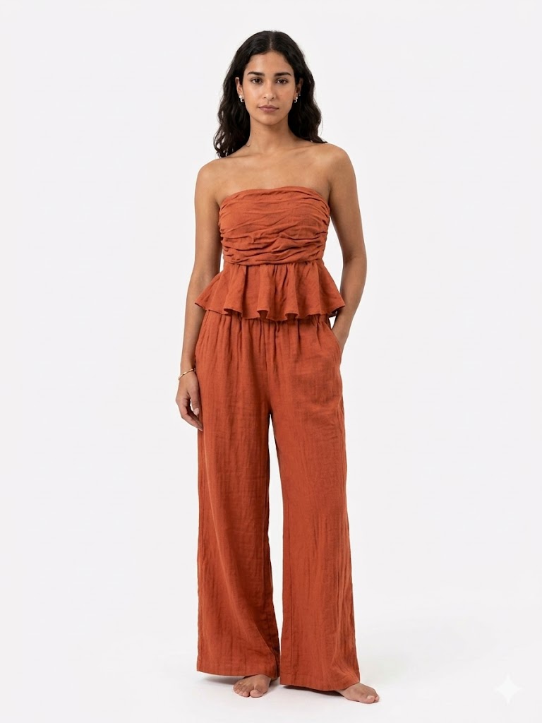 CONJUNTO BANDEAU CON VOLANTES
