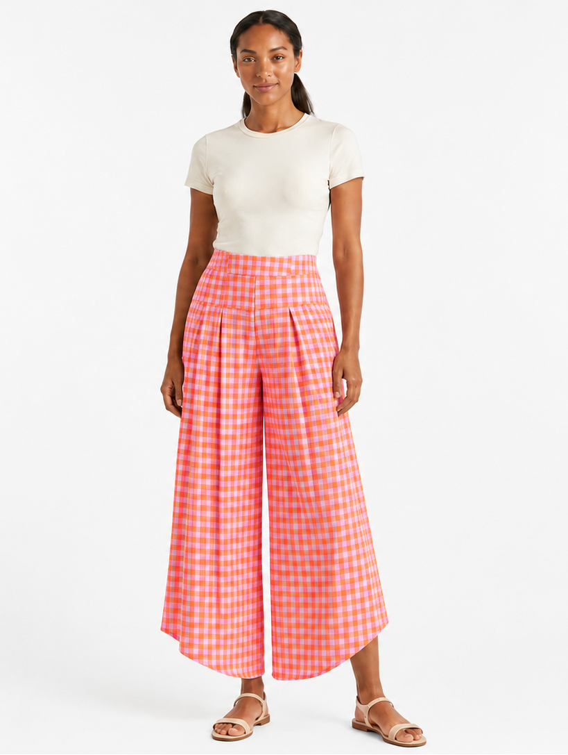 PANTALÓN PALAZZO CUADROS VICHY