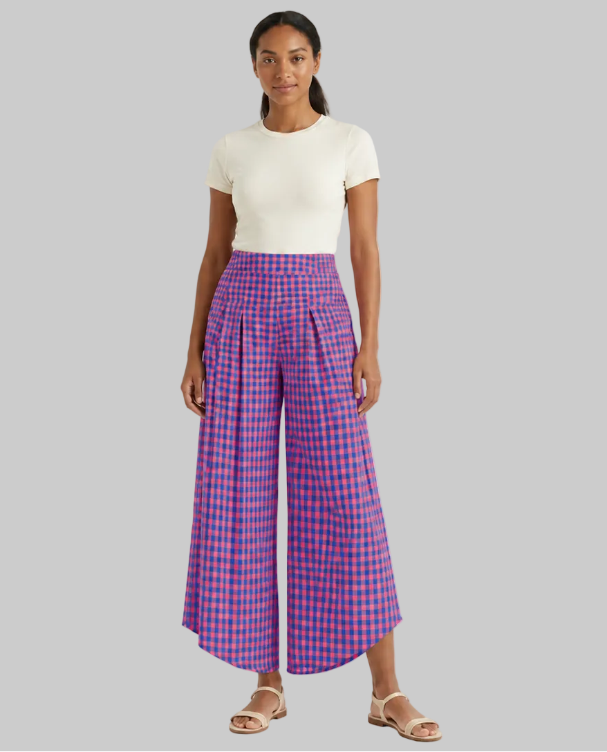 PANTALÓN PALAZZO CUADROS VICHY