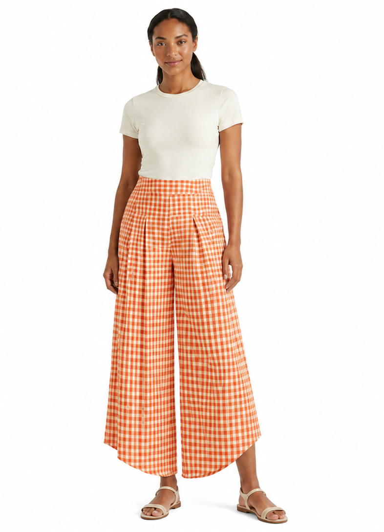 PANTALÓN PALAZZO CUADROS VICHY