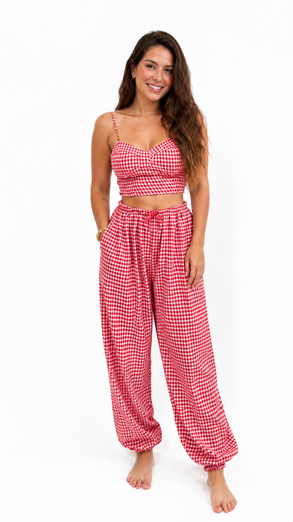 CONJUNTO VICHY TOPY PANTALÓN