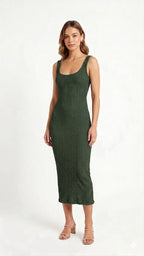 VESTIDO MIDI TEXTURIZADO
