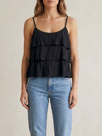 BLUSA DE TIRANTES CON VOLANTES EN CAPAS