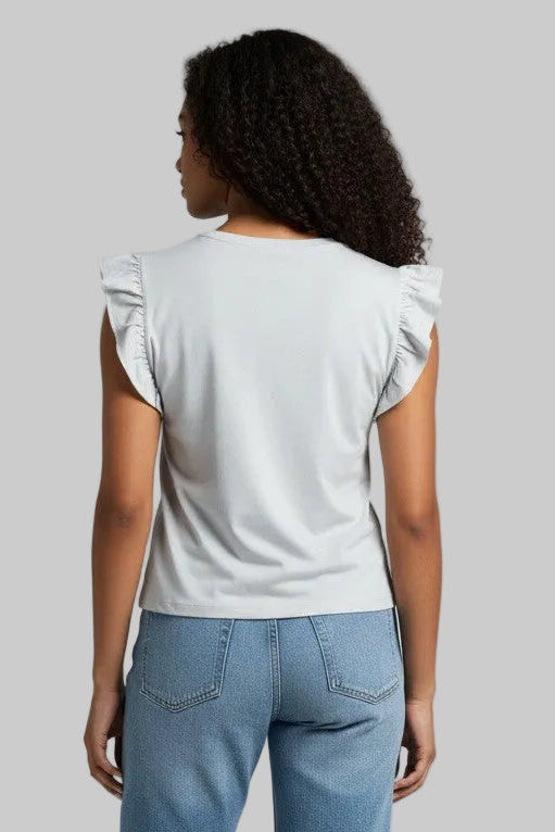 BLUSA BÁSICA CON DETALLE EN MANGA