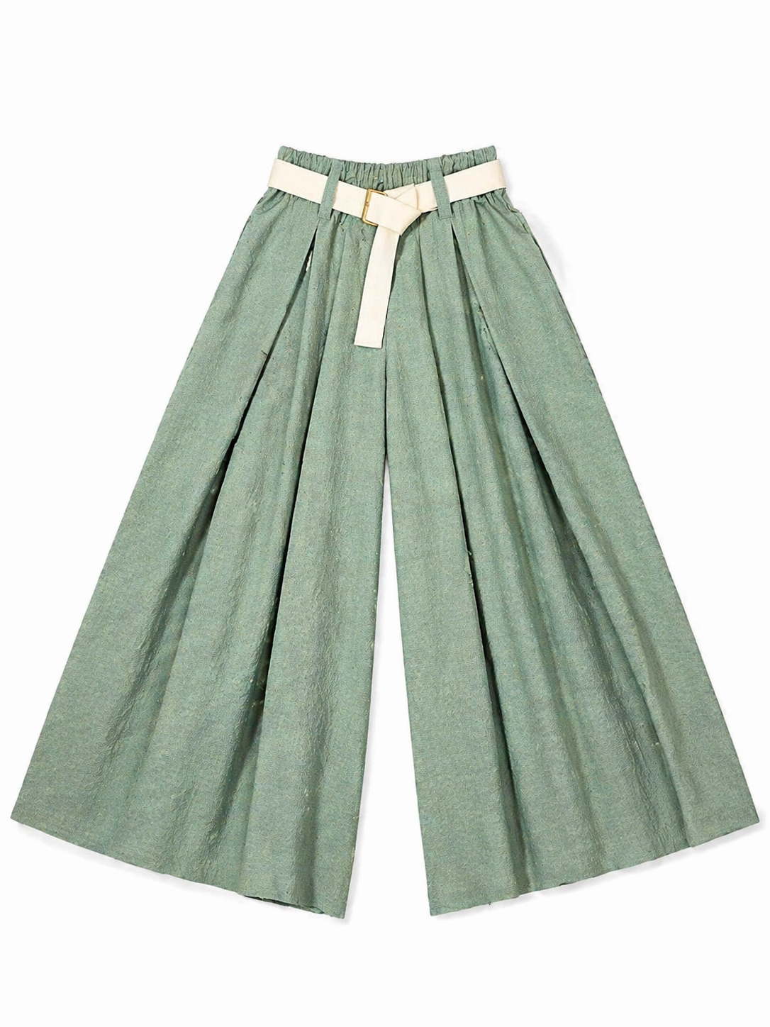 PANTALÓN DE PIERNA ANCHA CON CINTURÓN