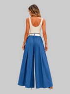 PANTALÓN DE PIERNA ANCHA CON CINTURÓN