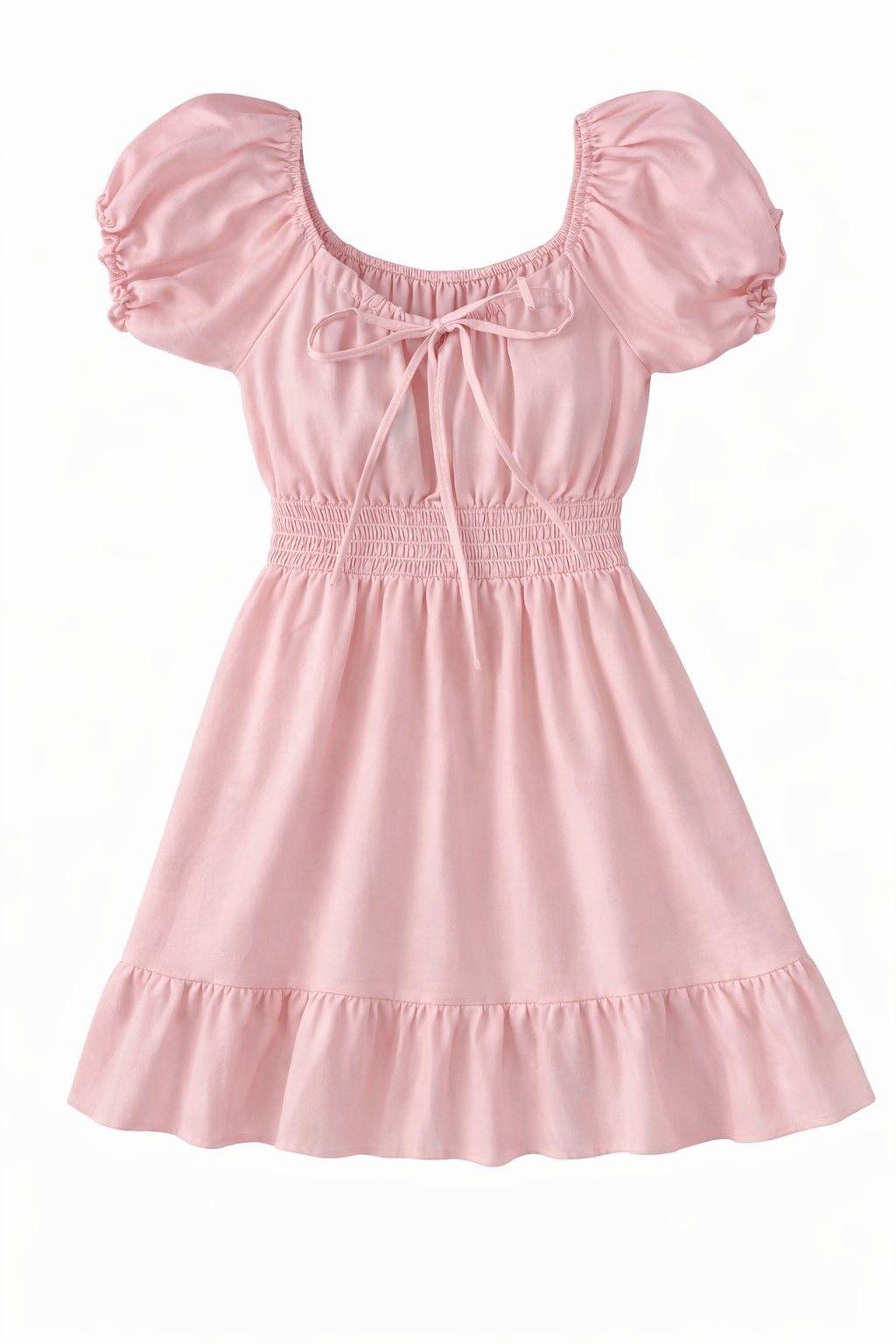 VESTIDO MANGA FRUNCIDA