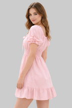 VESTIDO MANGA FRUNCIDA