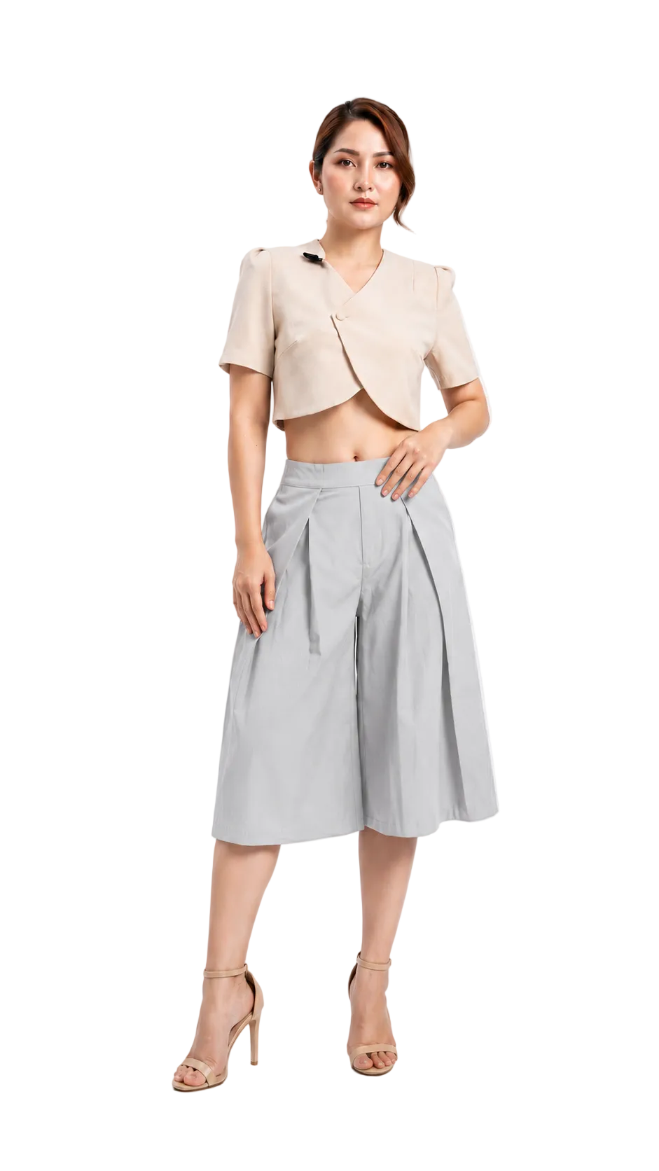 PANTALÓN CULOTTE PLISADO TIRO ALTO