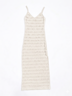 VESTIDO TEXTURIZADO CON TIRANTES Y ABERTURA