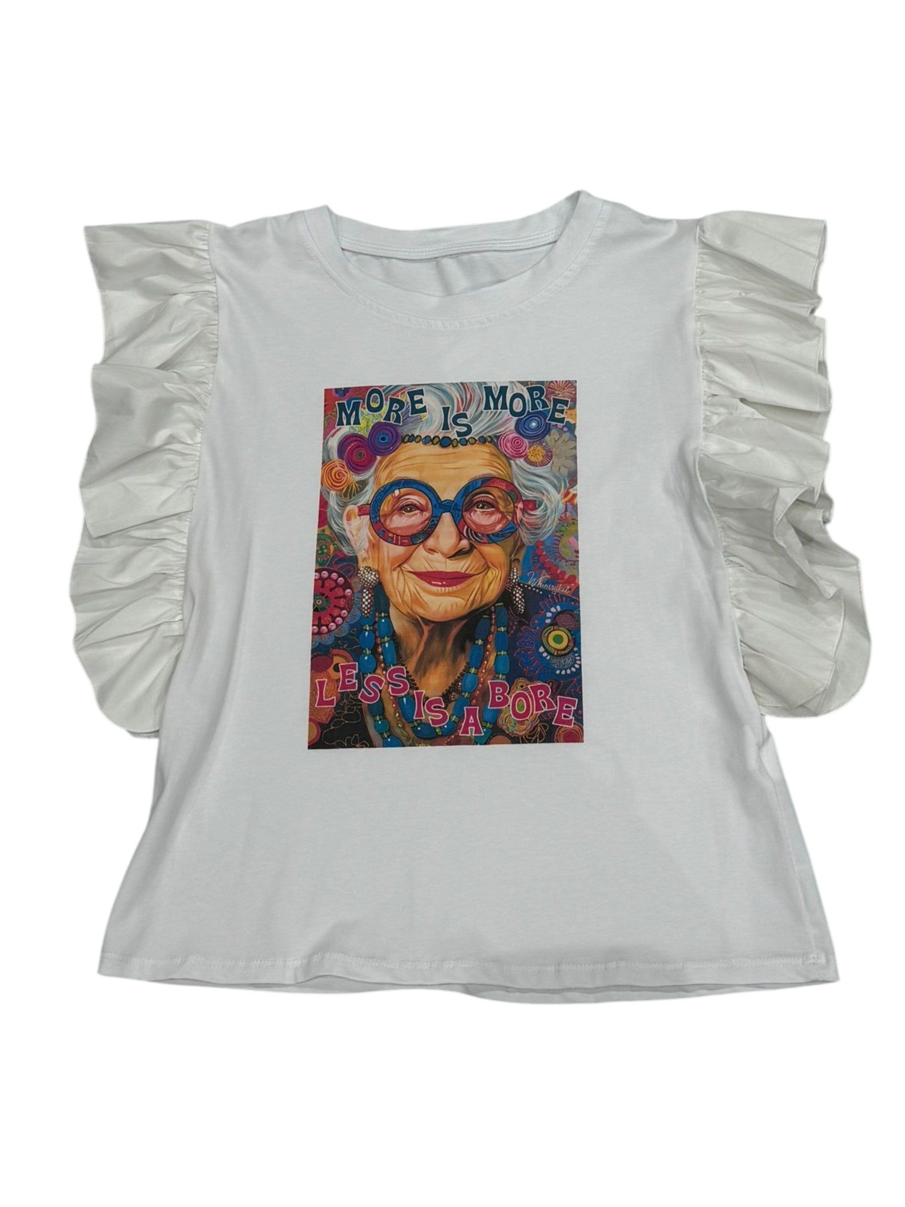 BLUSA ESTAMPADA CON MANGAS CON VOLANTES