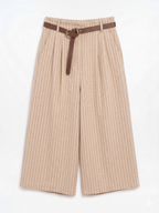 PANTALÓN MIDI RAYAS CON CINTURÓN
