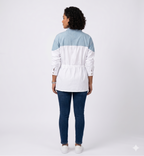CAMISA CON DETALLES EN DENIM Y AJUSTE EN CINTURA