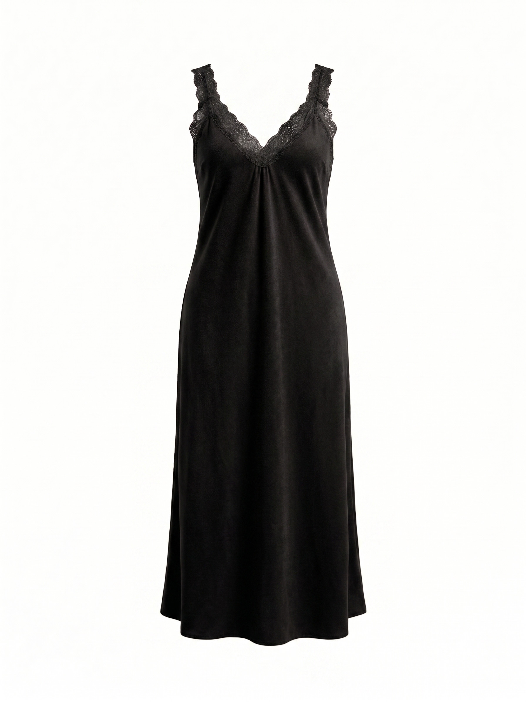 VESTIDO LARGO CON ENCAJE