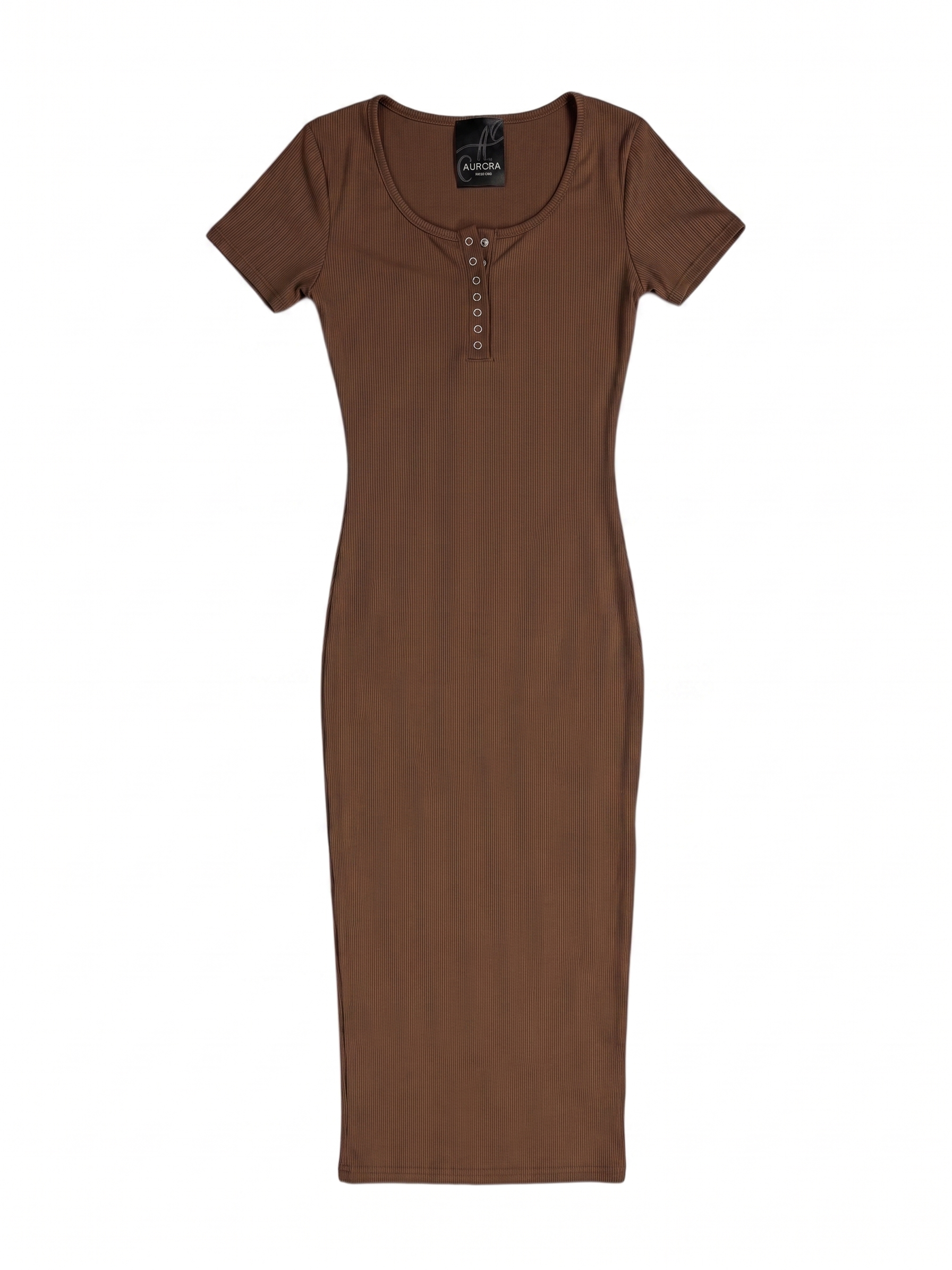 VESTIDO MIDI CON BOTONES Y ABERTURA LATERAL