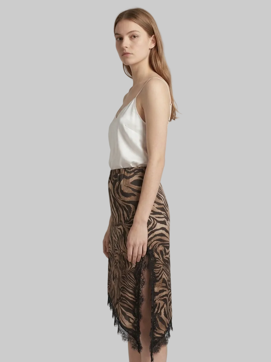 FALDA MIDI ESTAMPADA