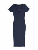 VESTIDO MIDI CON BOTONES Y ABERTURA LATERAL