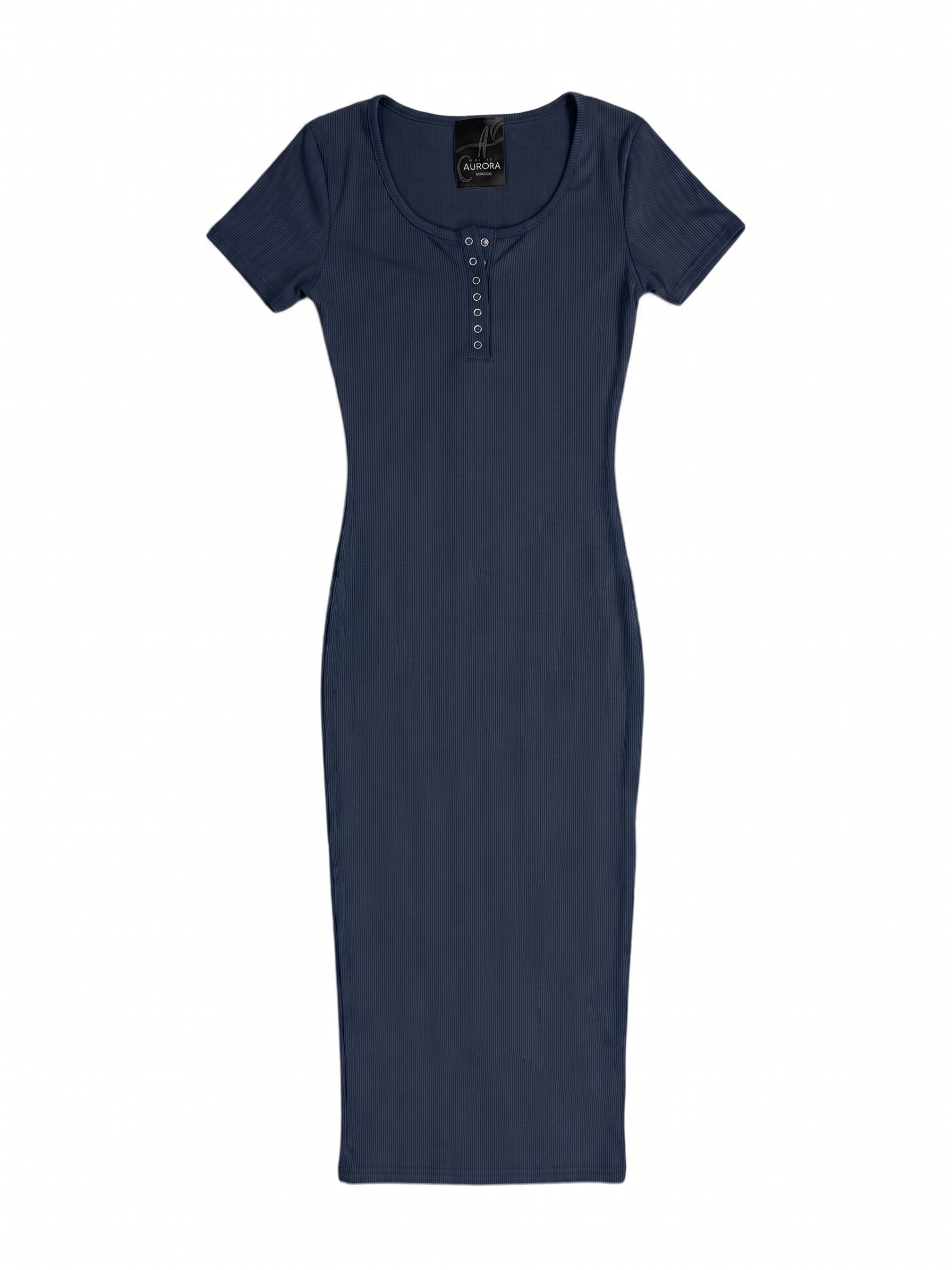 VESTIDO MIDI CON BOTONES Y ABERTURA LATERAL