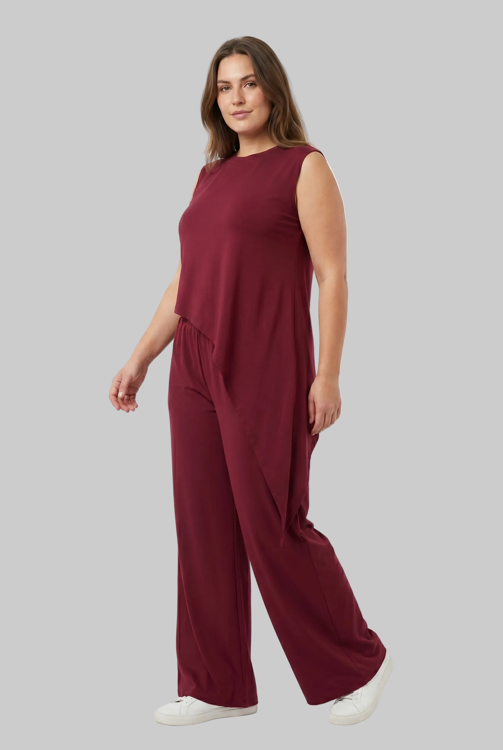 CONJUNTO FLUIDO CON BLUSA ASIMÉTRICA