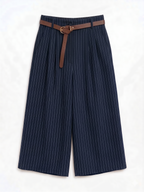 PANTALÓN MIDI RAYAS CON CINTURÓN