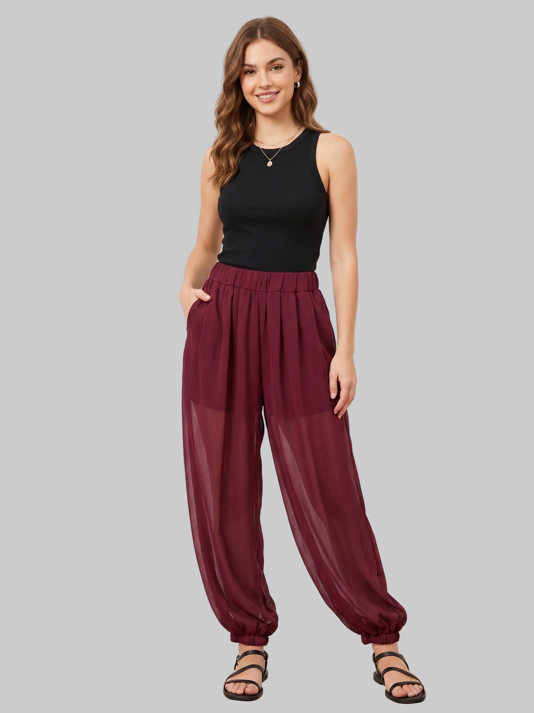 PANTALÓN JOGGER CON TRANSPARENCIA