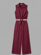 CONJUNTO BLUSA ANUDADA