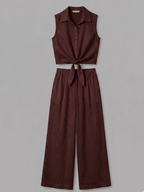 CONJUNTO BLUSA ANUDADA