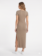 VESTIDO MIDI CON BOTONES Y ABERTURA LATERAL