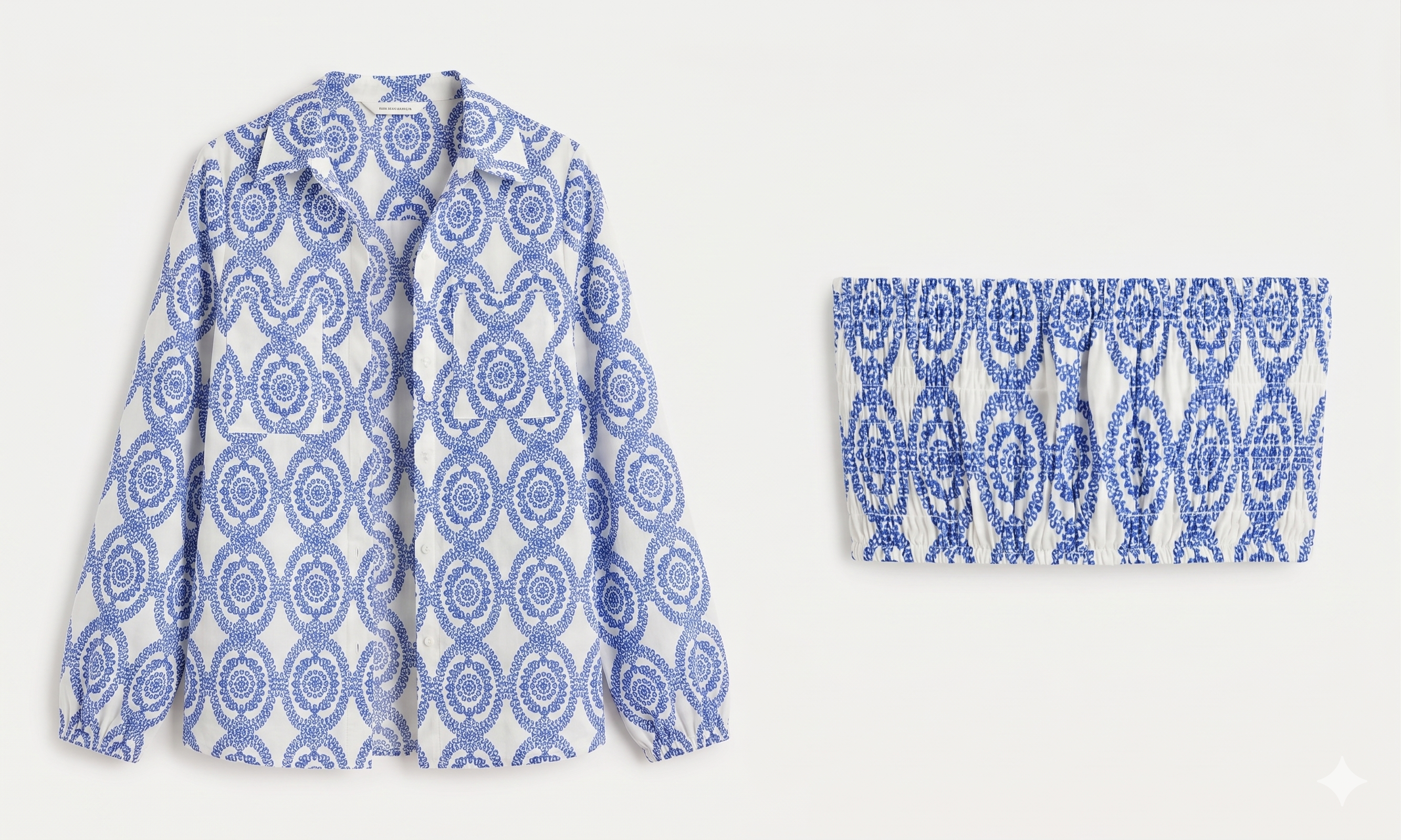 CONJUNTO ESTAMPADO DE CAMISA Y TOP