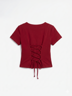 BLUSA MANGA CORTA CON DETALLE POSTERIOR