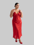 VESTIDO LARGO CON ENCAJE