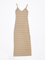 VESTIDO TEXTURIZADO CON TIRANTES Y ABERTURA