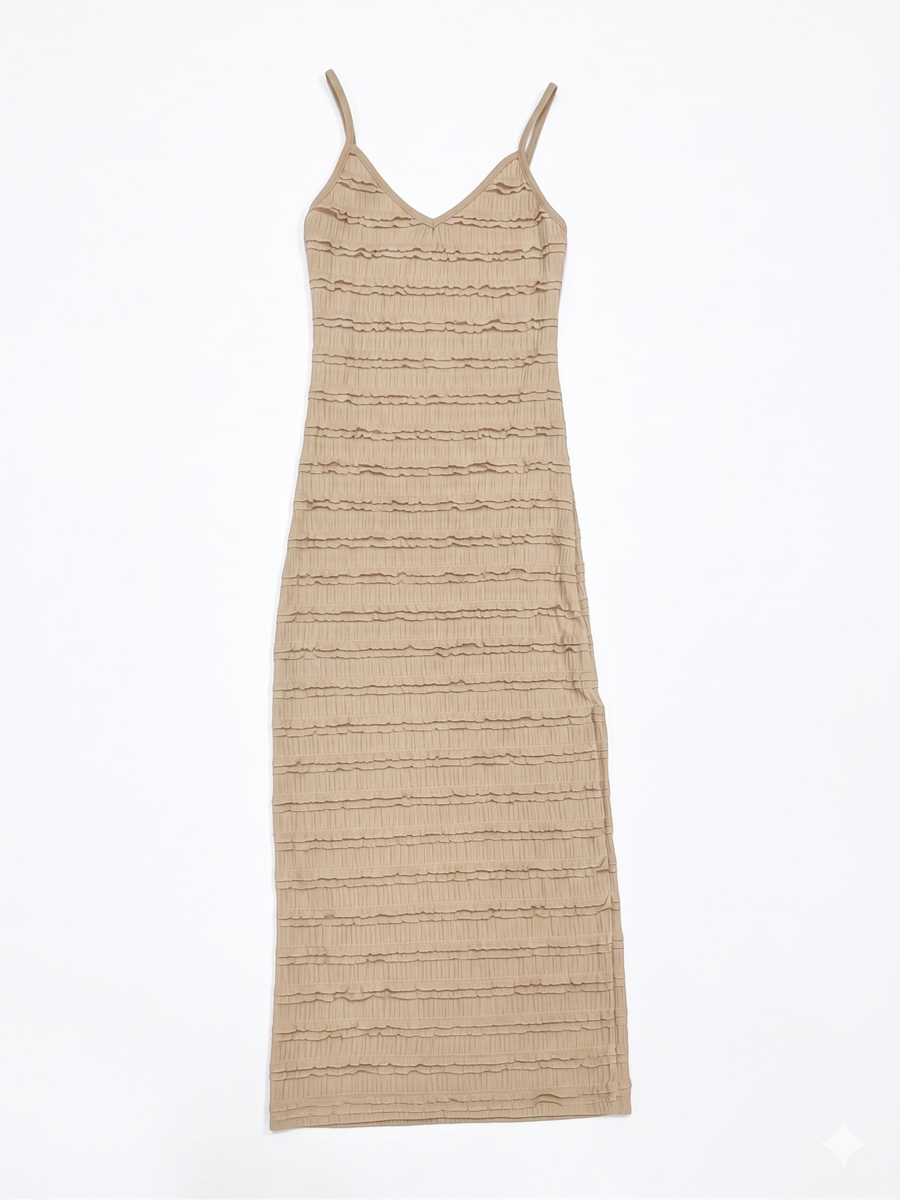 VESTIDO TEXTURIZADO CON TIRANTES Y ABERTURA
