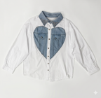 CAMISA CON DETALLE CORAZÓN DENIM
