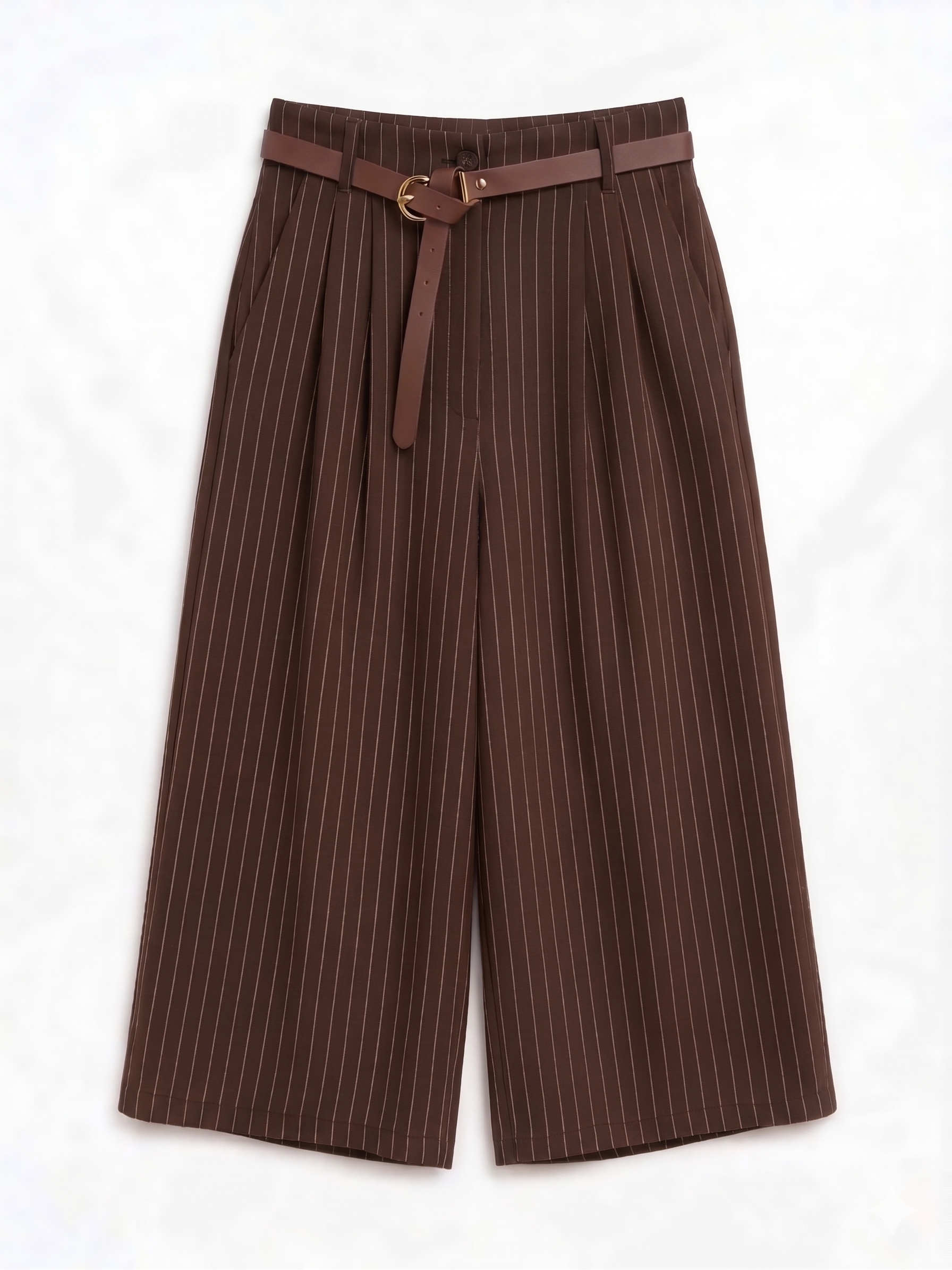 PANTALÓN MIDI RAYAS CON CINTURÓN