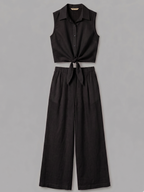 CONJUNTO BLUSA ANUDADA