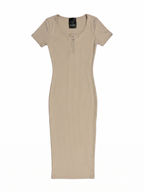 VESTIDO MIDI CON BOTONES Y ABERTURA LATERAL