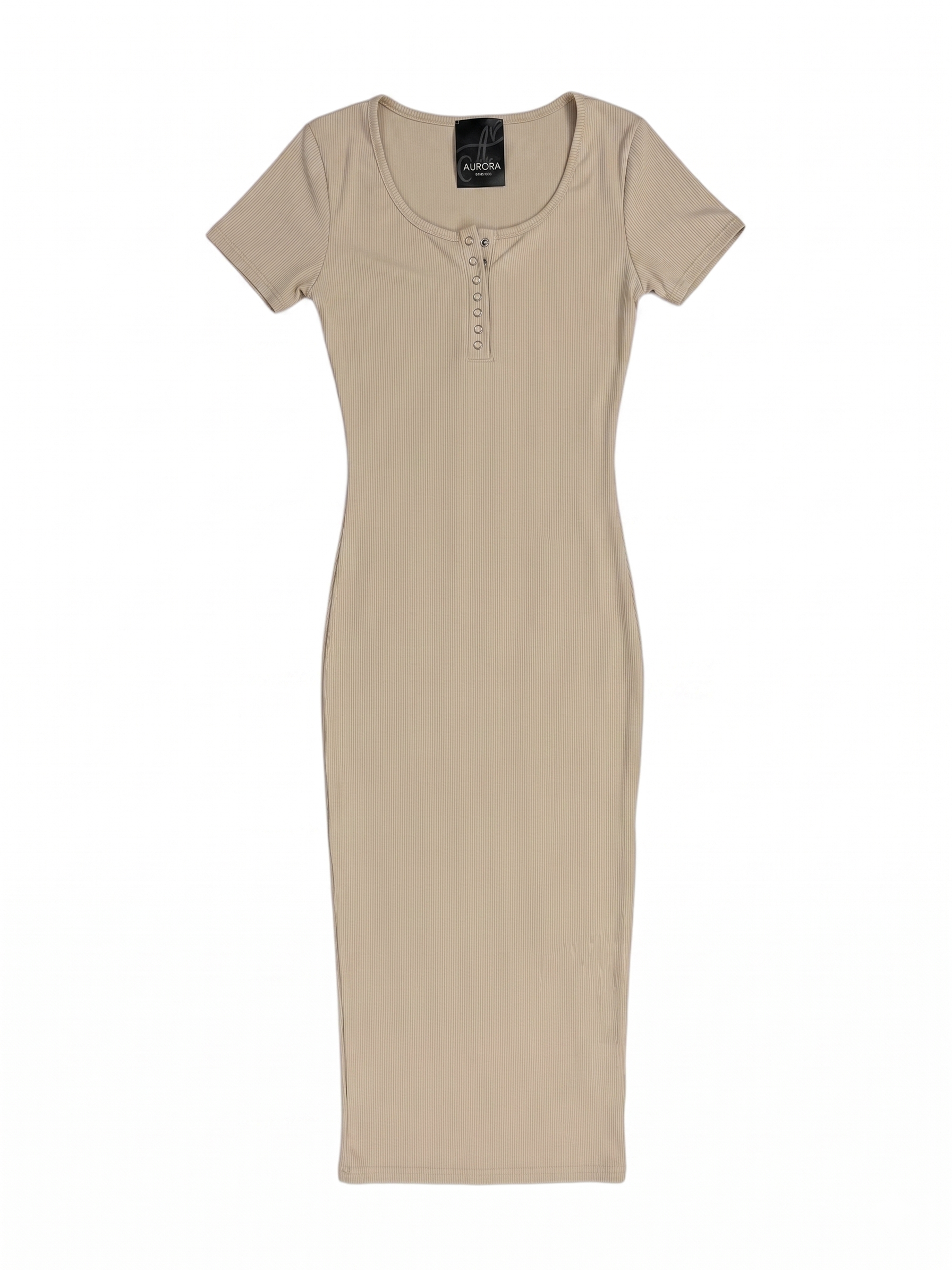 VESTIDO MIDI CON BOTONES Y ABERTURA LATERAL