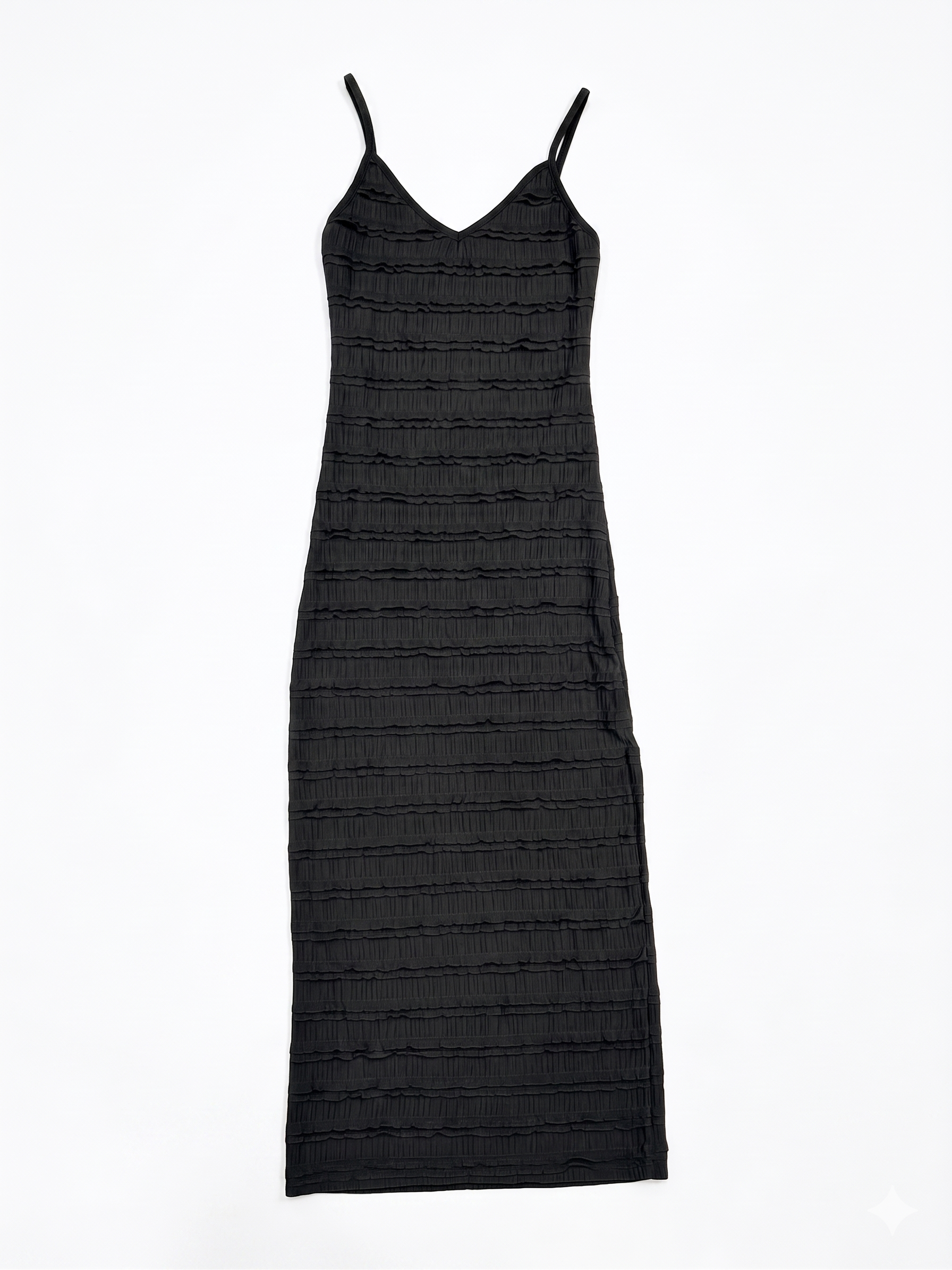 VESTIDO TEXTURIZADO CON TIRANTES Y ABERTURA