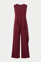 CONJUNTO FLUIDO CON BLUSA ASIMÉTRICA