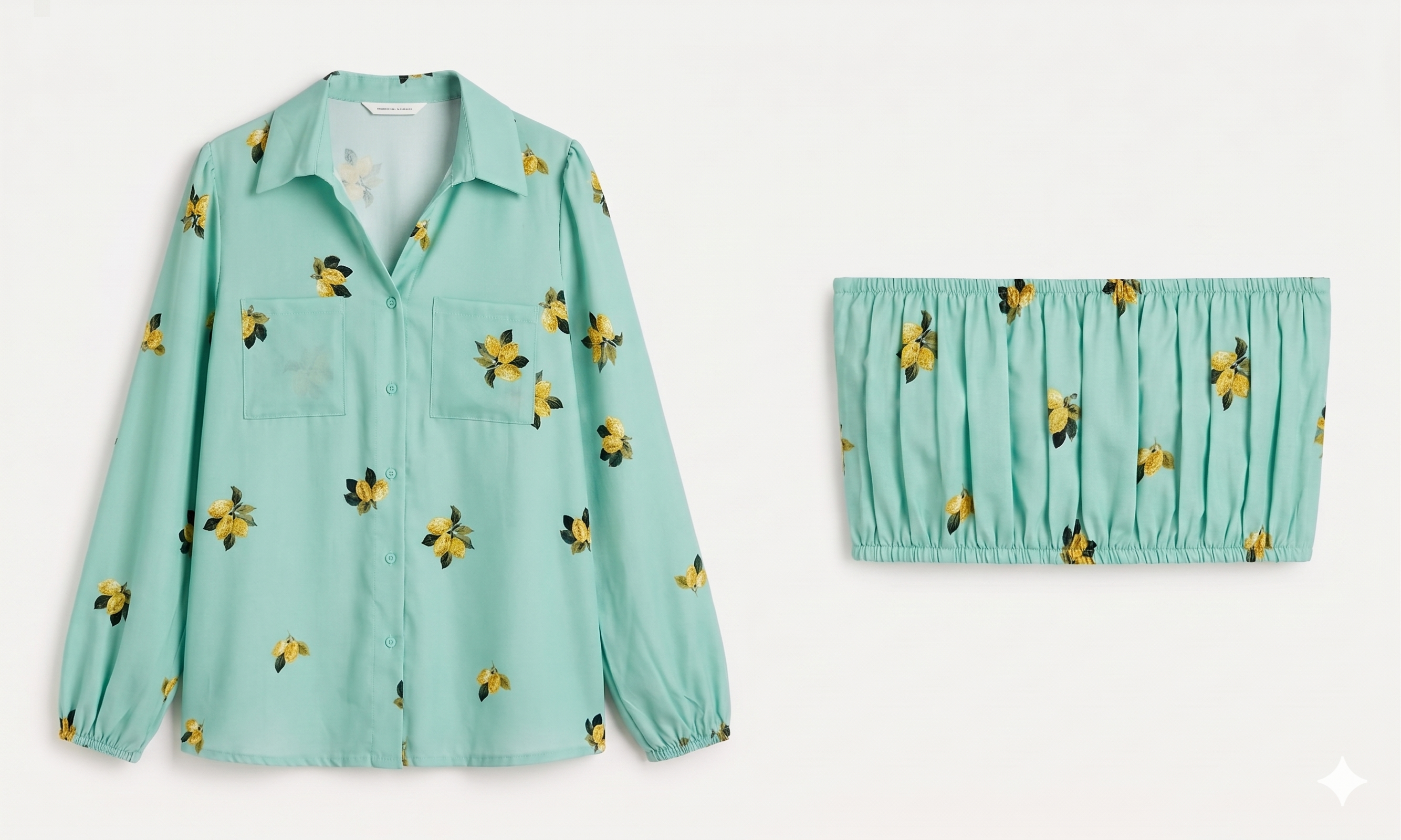 CONJUNTO ESTAMPADO DE CAMISA Y TOP